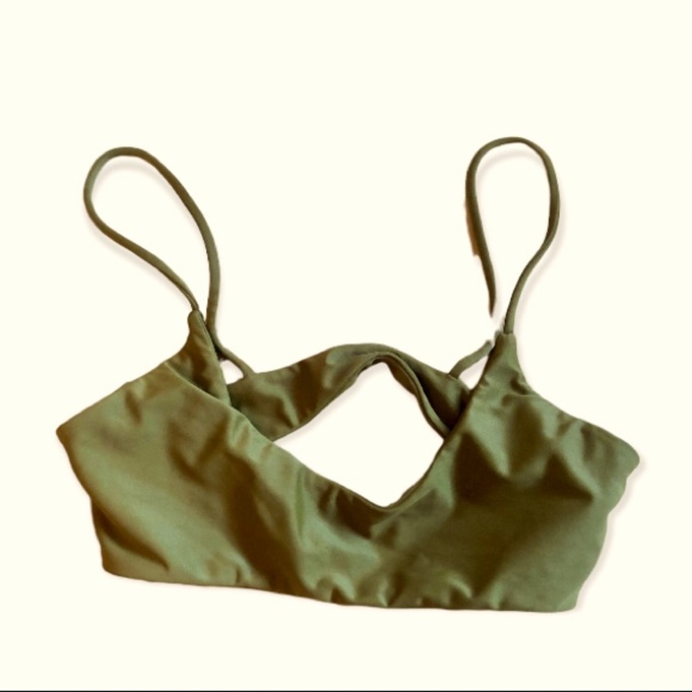 Mikoh Olive Green Bikini Top